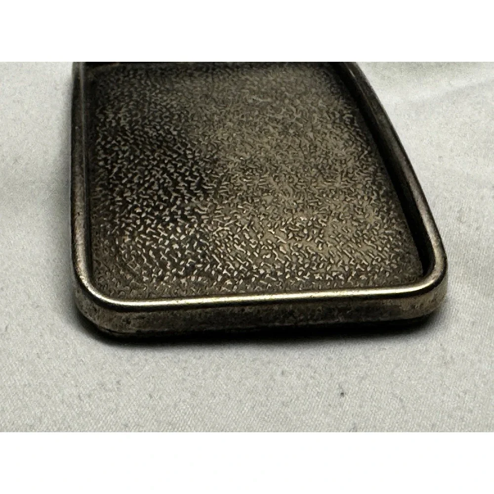 Textured‎ Nugget Rectangle Belt Buckle Antiqued Silver Tone Western Style